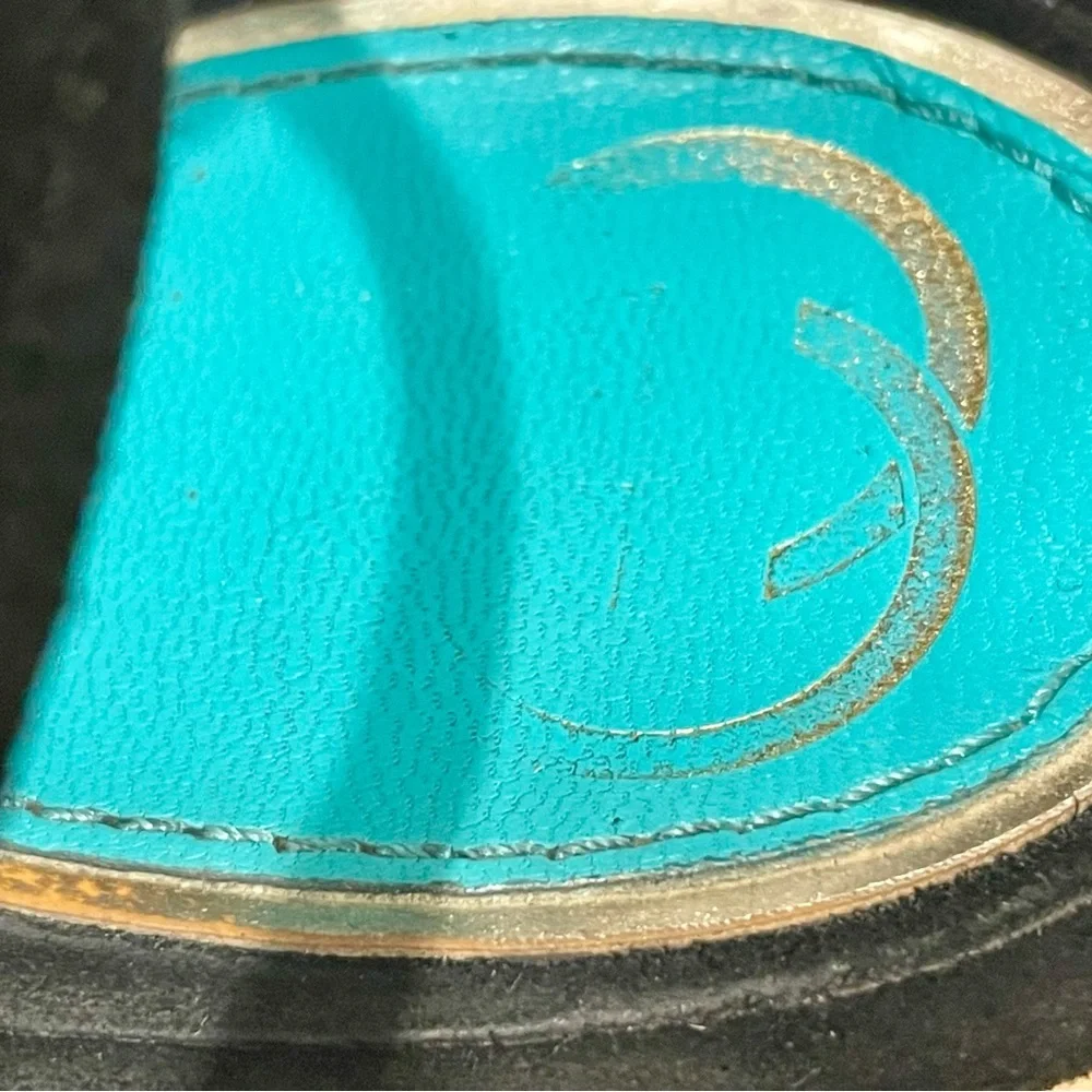 Gucci Vintage suede tricolor platform heels, buckles, sz 38, Fair - Picture 14 of 16